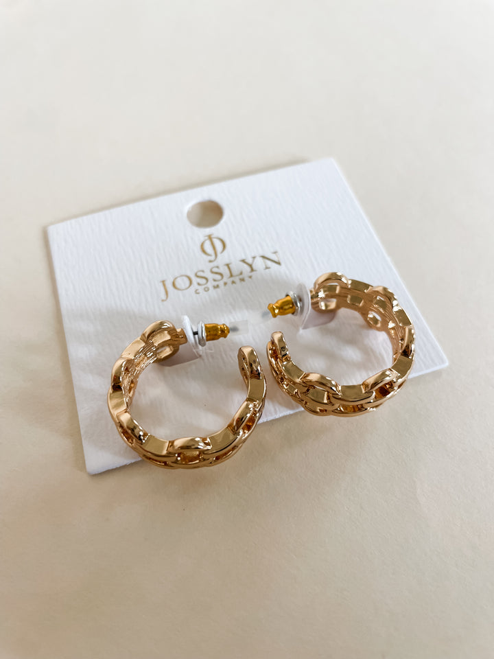 DOUBLE CHAIN LINK HOOP EARRINGS