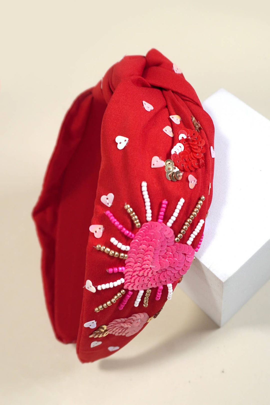 VALENTINE HEART BEADED HEADBAND