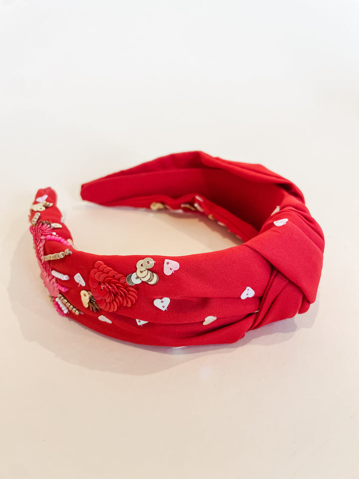 VALENTINE HEART BEADED HEADBAND