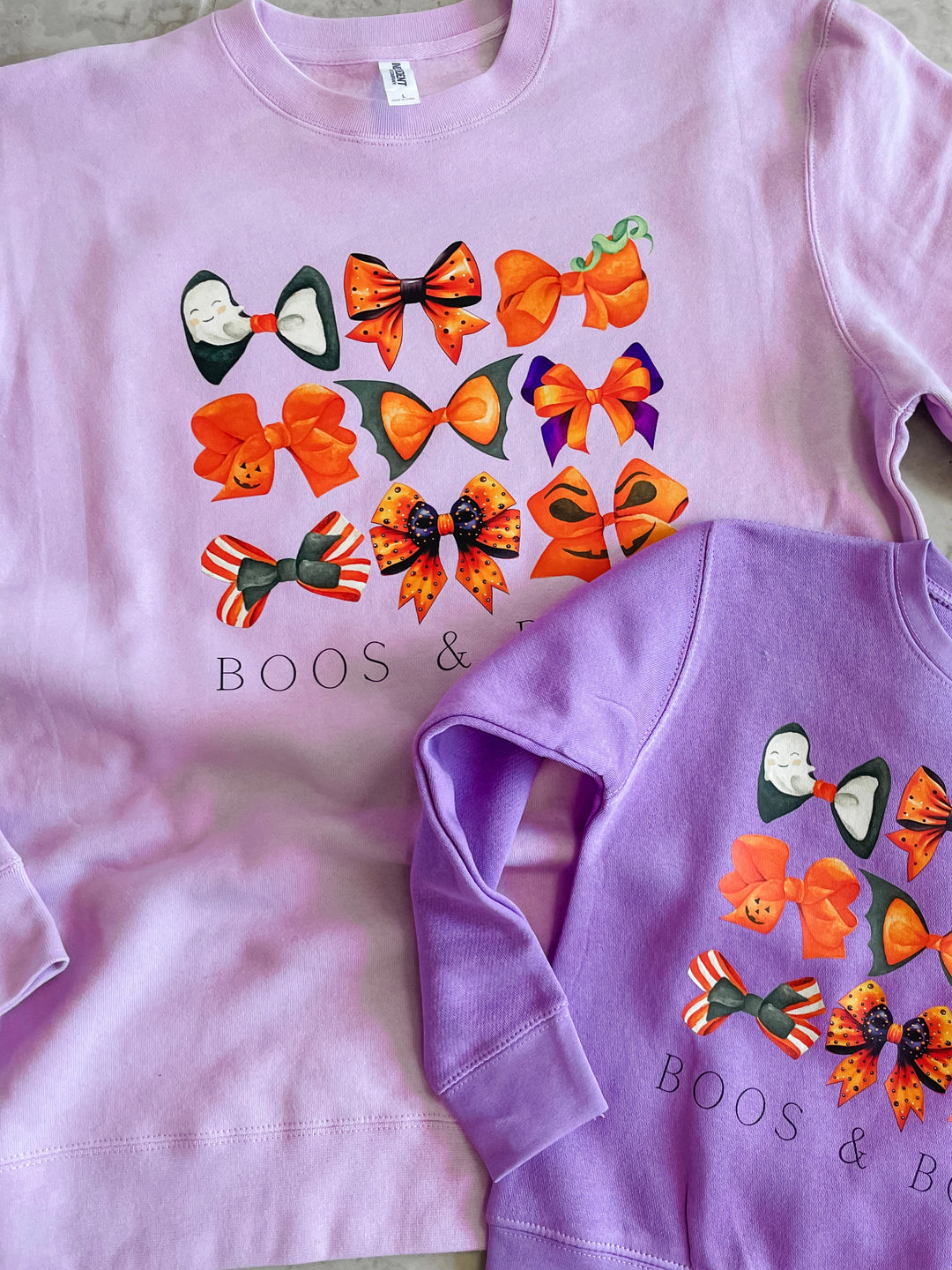 Adult Boos & Bows Sweatshirt - Lavender