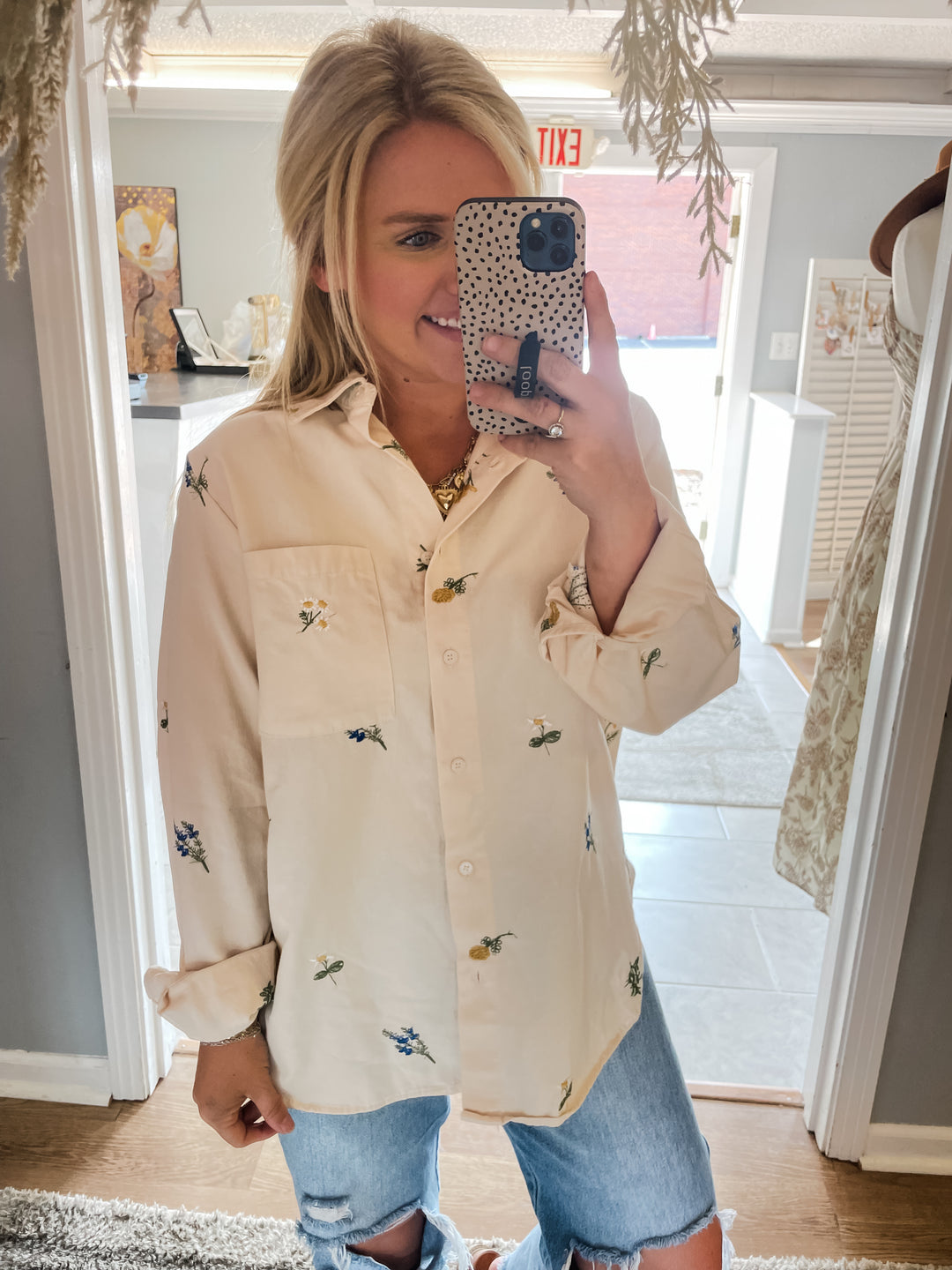 Emmaline Embrodiered Button Down