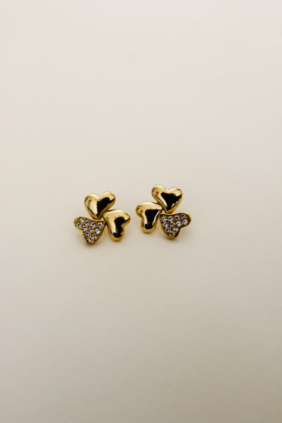 Heart Trio Earrings - Gold