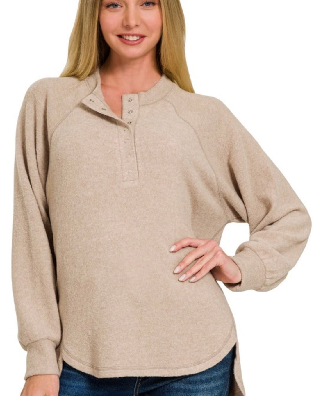 Hillary Henley Top - Taupe