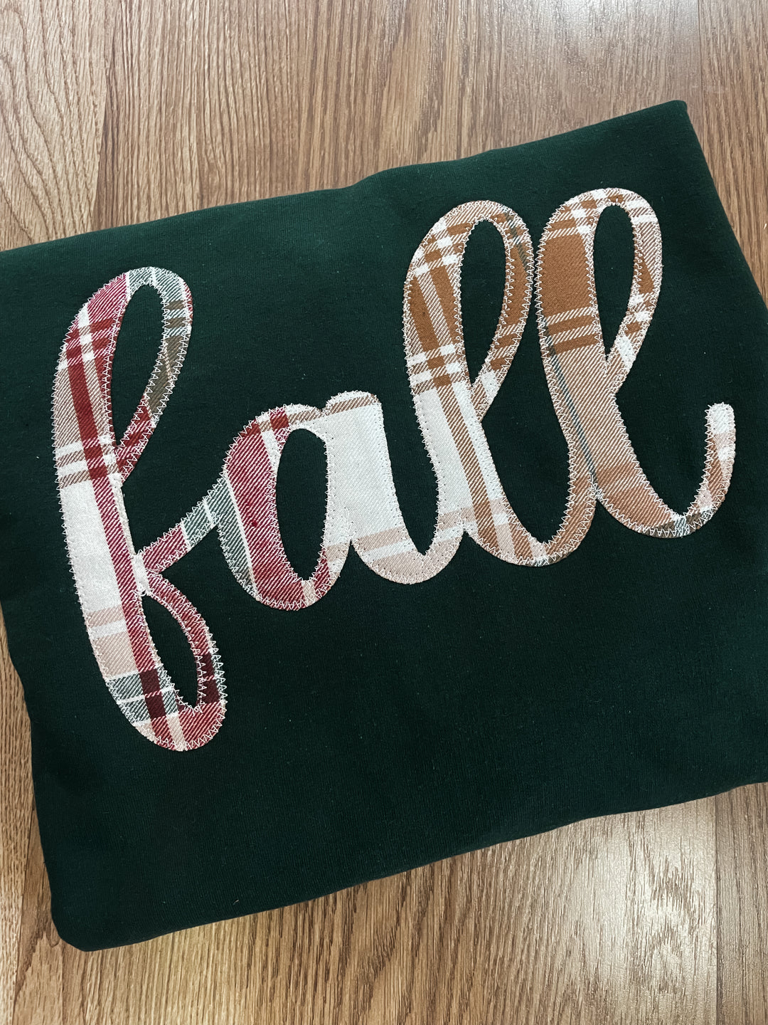 Fall Plaid Sweatshirt - Forest Green