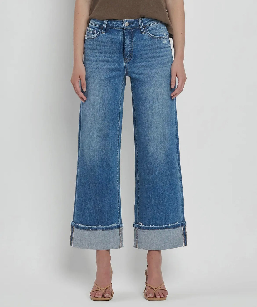 Colleen Cuffed Wide Leg Jeans