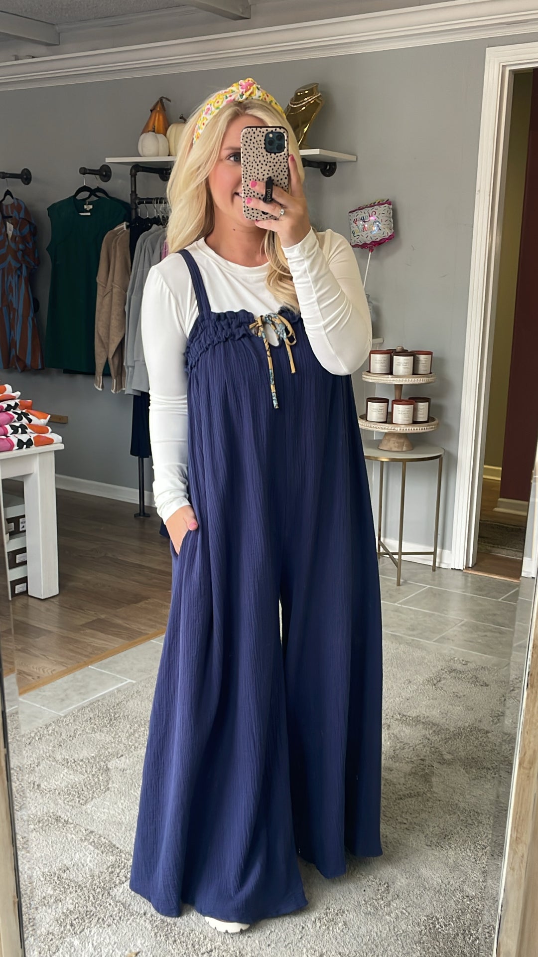 Changing Seasons Jumpsuit - Navy