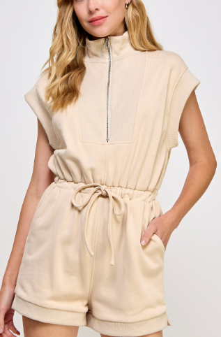 Piper Playsuit Romper - Oatmeal