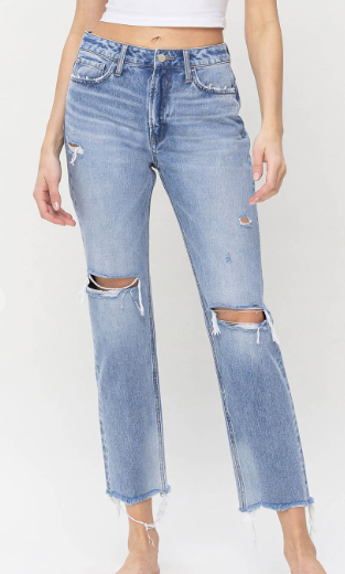 Stacey High Rise Straight Jeans - Light Wash