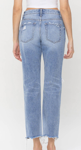 Stacey High Rise Straight Jeans - Light Wash