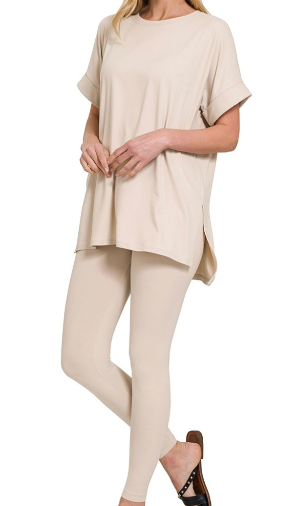 Brushed Loungewear Set - Sand Beige