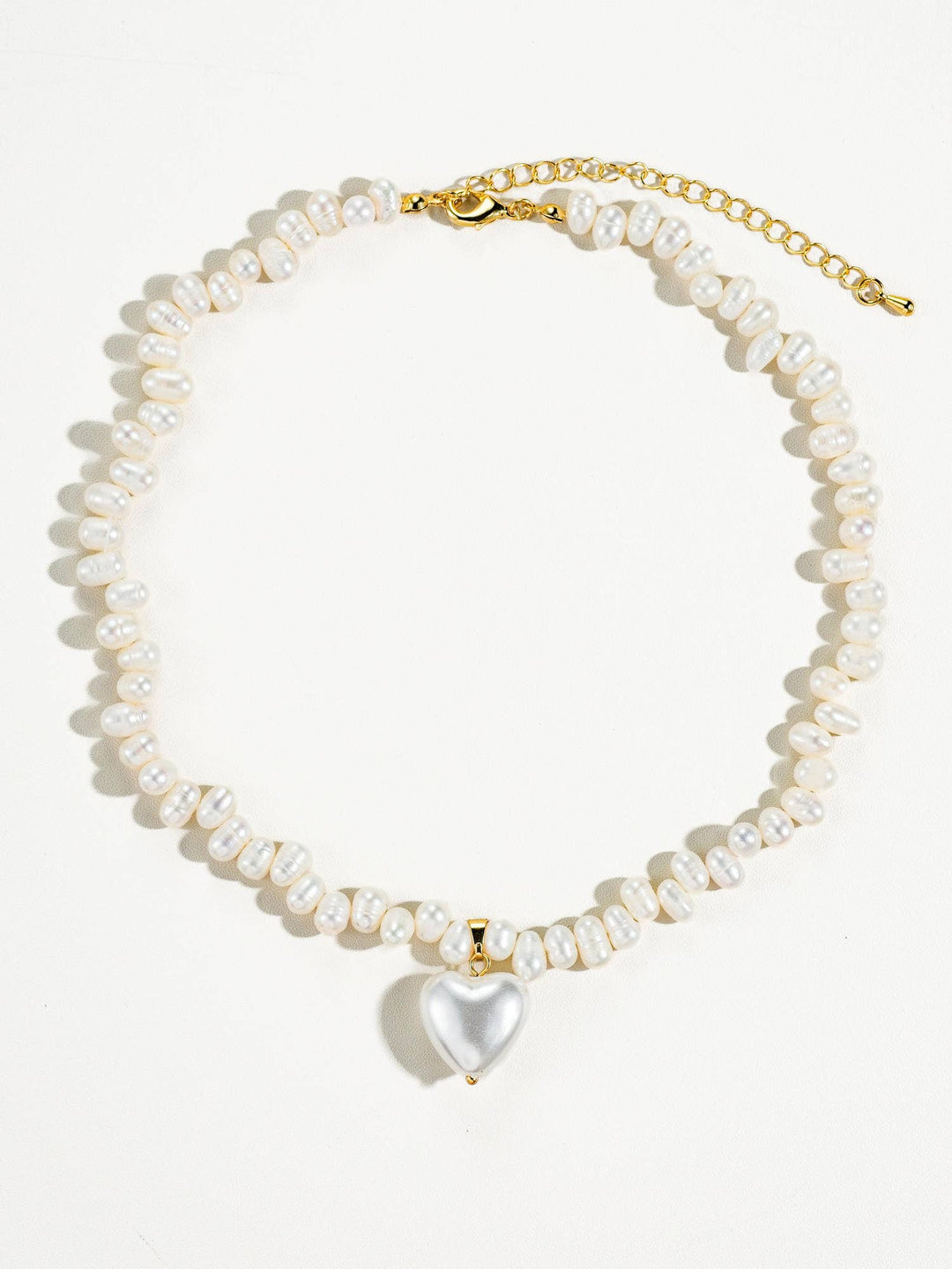 Agape 18K Gold - Natural Pearl Heart Choker