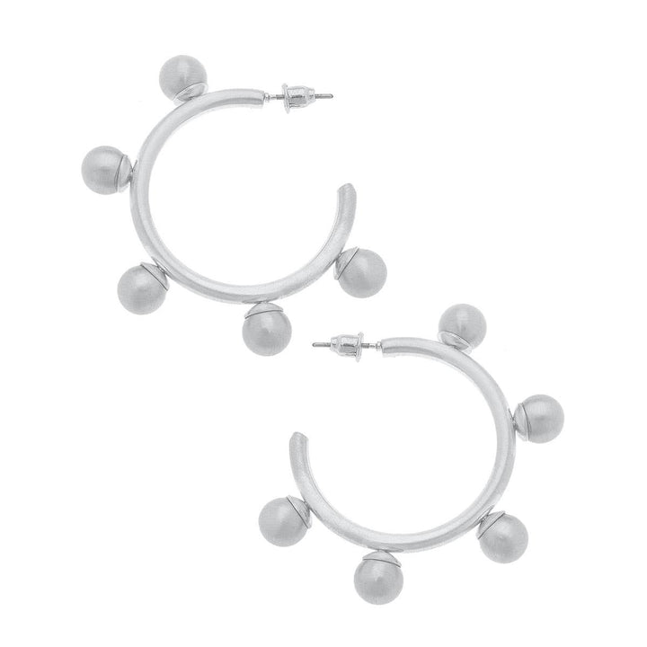 Allison Studded Metal Hoop Earrings